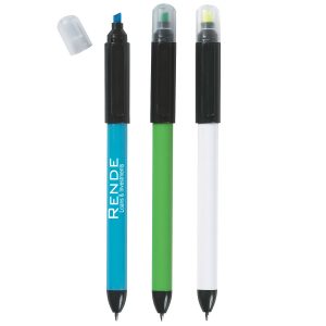 Twin-Write Pen With Chisel Tip Highlighter